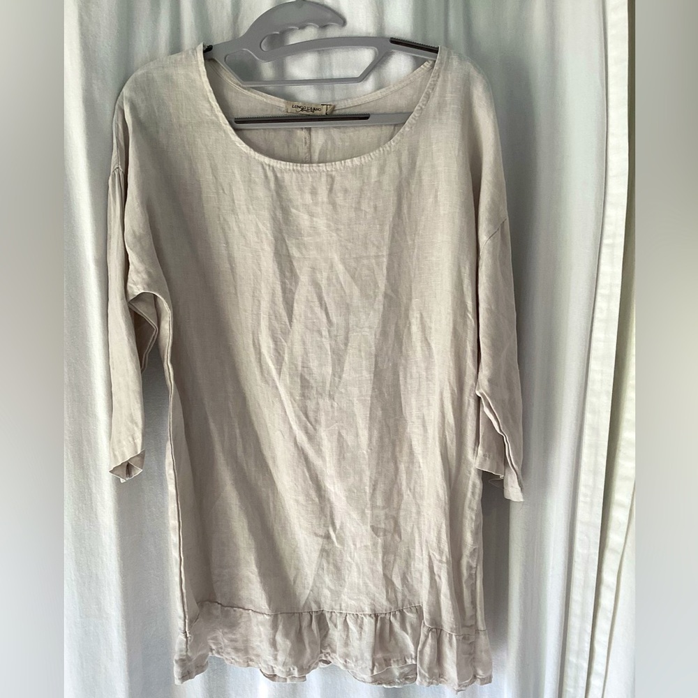 Ruffled linen tunic